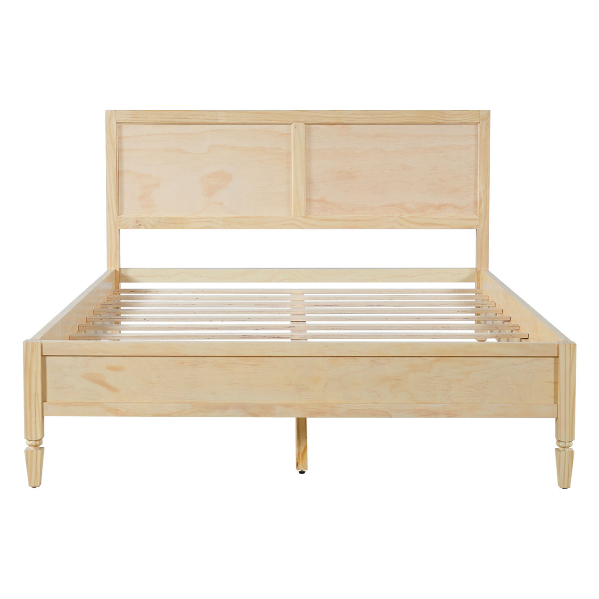 Classic Platform Bed Frame With Panel Headboard
