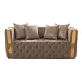 Naomi - Button Tufted Loveseat - Taupe