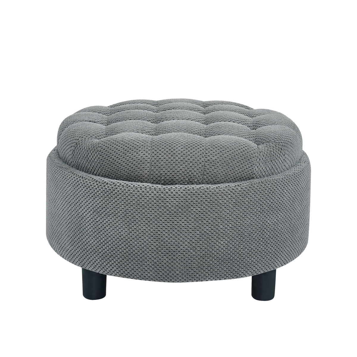 Storage Round Footstool Table Ottoman