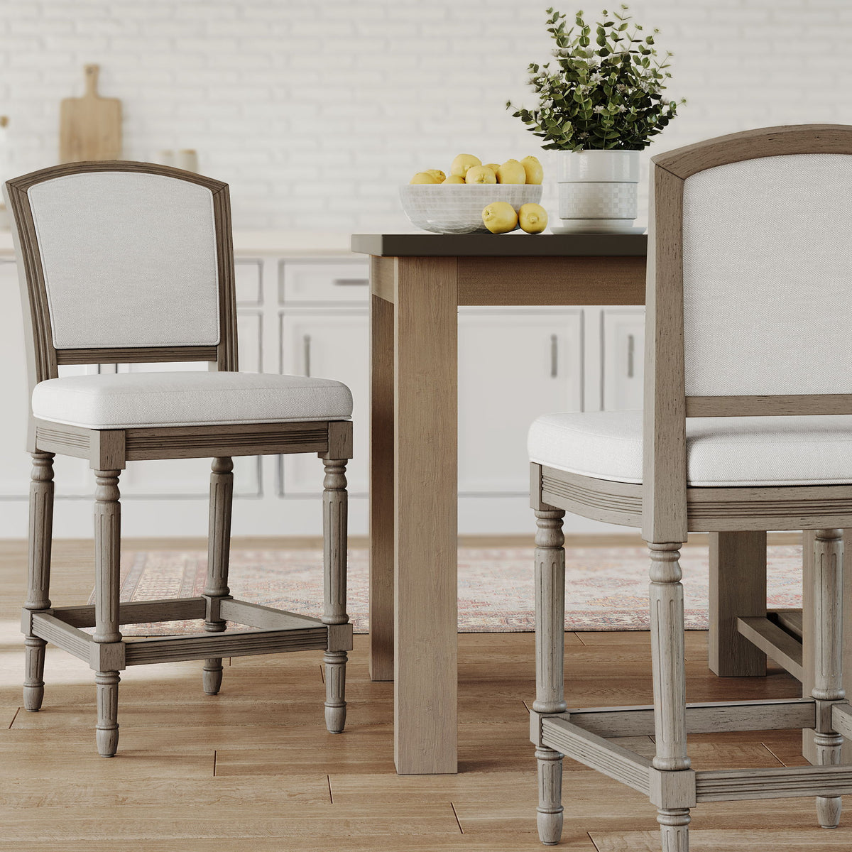 Stool With Upholstered Seat And Back
