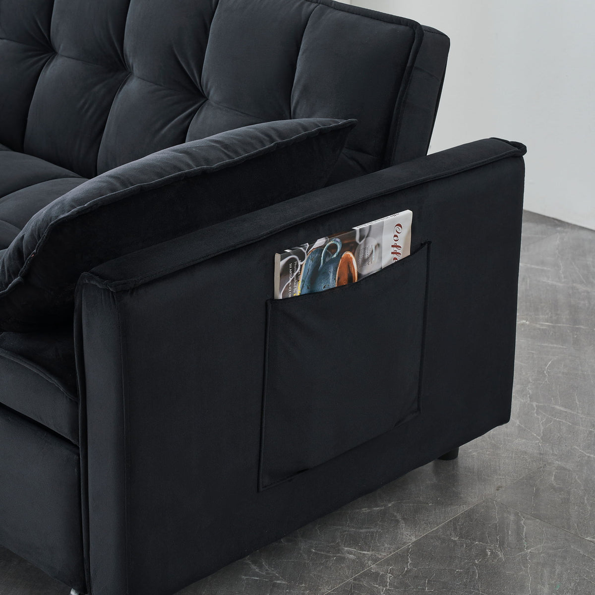 Sofa Bed With Pockets, 3 In 1 Convertible For Living Room