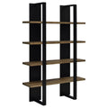 Mystrene - 4 Shelf Bookcase With Open Shelving Design - Black