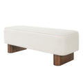 Upholstered Ottoman Bench With Thick Padded Design - Beige