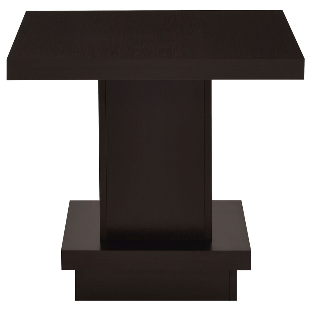 Mbala - Square Pedestal End Table - Cappuccino