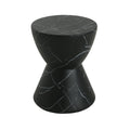Outdoor Lightweight Concrete Side / End Table, Living Room Accent Table - Black Marble