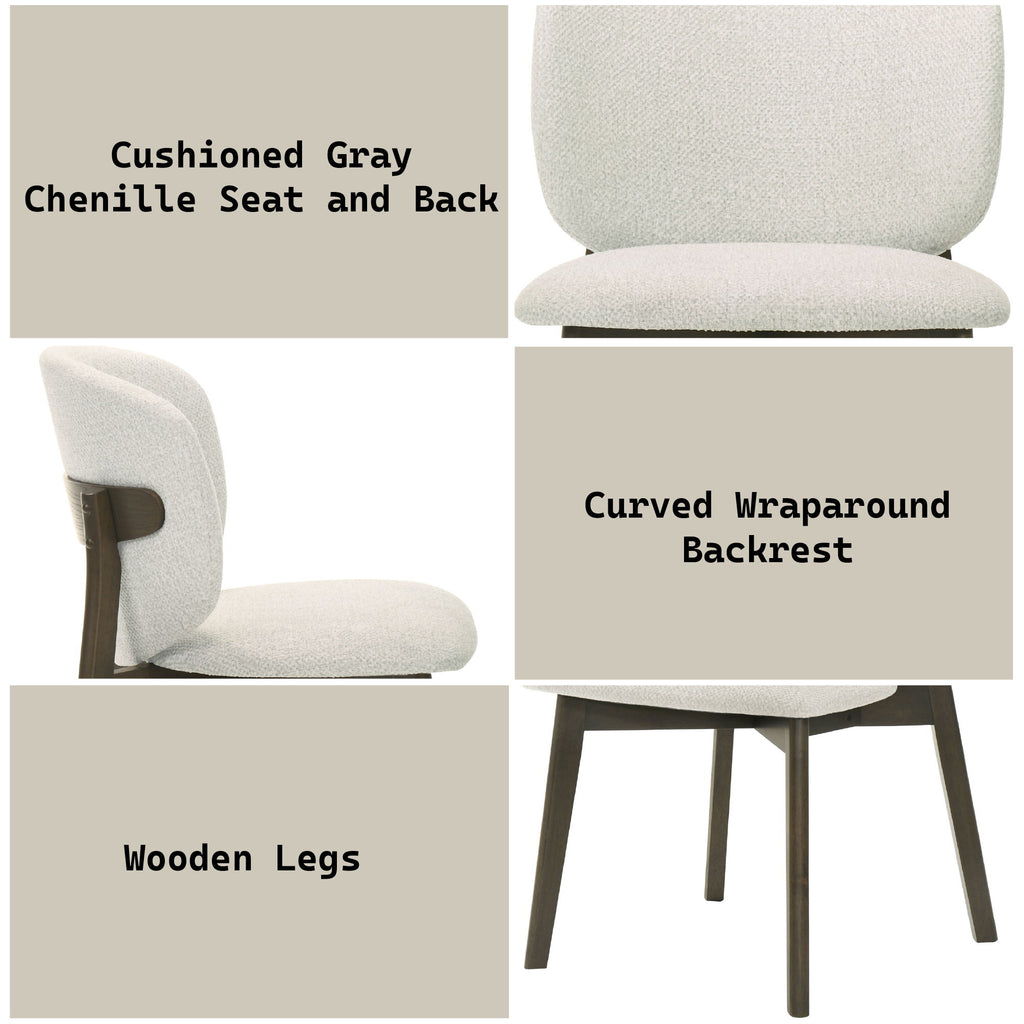 Mallin - Side Chair (Set of 2) - Gray / Walnut