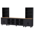 Farmhouse TV Stand With Solid Wood Gourd Shaped Legs For TVs Up To 70"