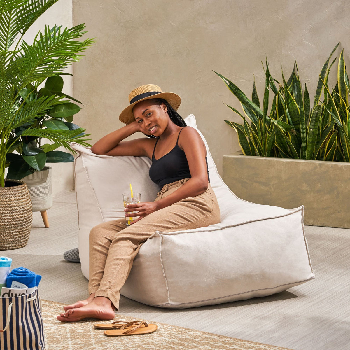 Ettie - Water Resistant Fabric Bean Bag Chair