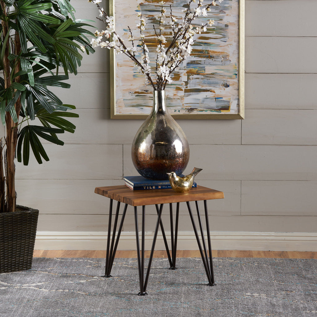 Zenith - Outdoor Industrial Accent Table (Set of 2) - Teak