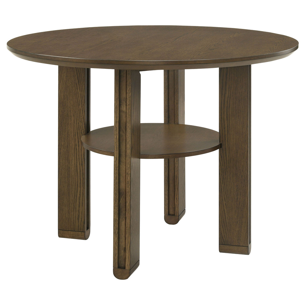 Crispin - 5 Piece Counter Height Dining Set With Upholstered Chairs - Brown