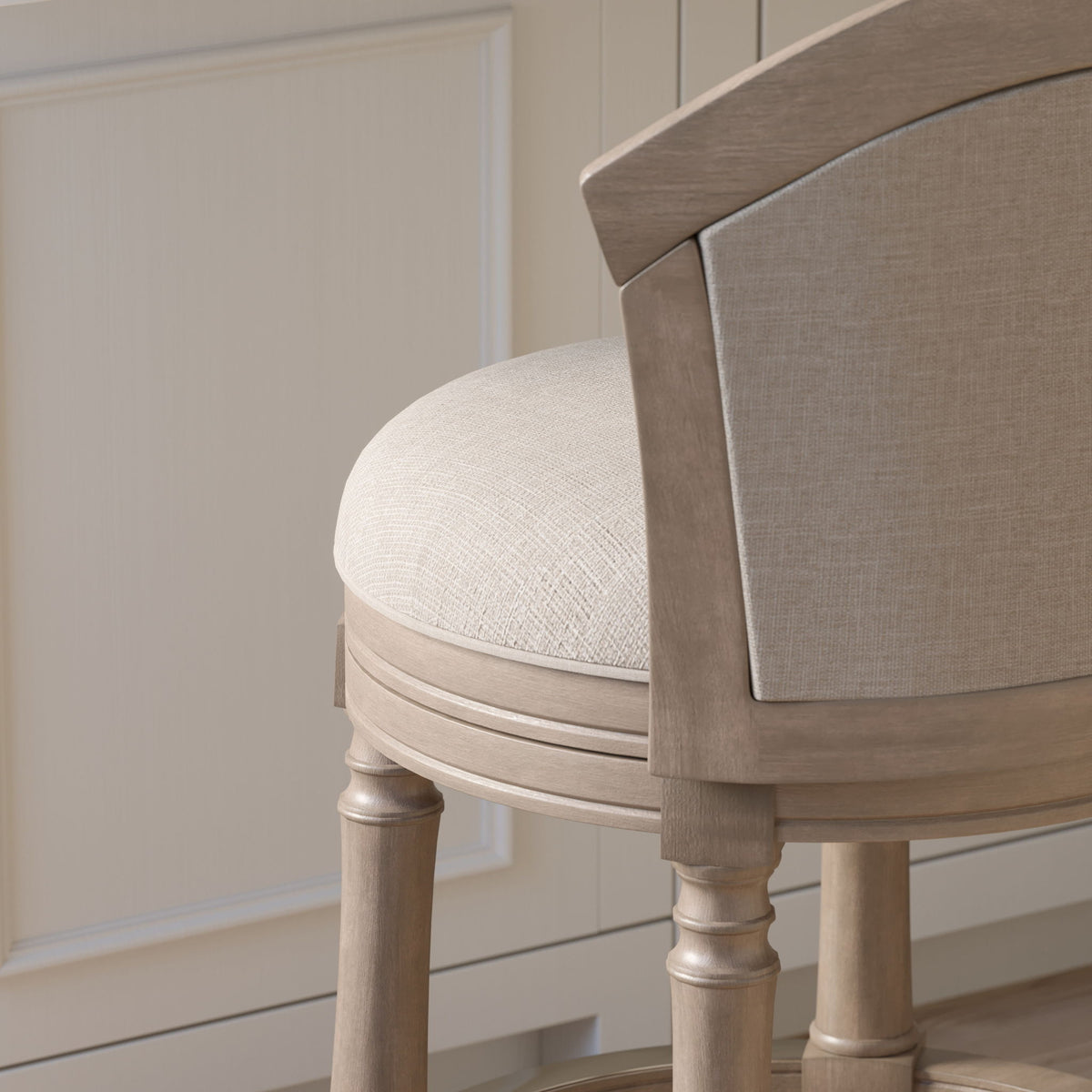 Barrel Back Stool With Swivel