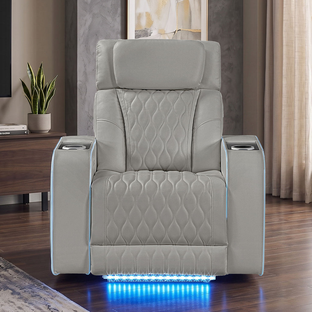 Electra - Power Recliner With Power Headrest, Massage, LED Lighting And USB Control