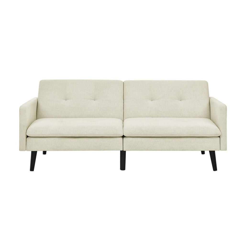 Easy Convert Futon Sofa With Tufted Back And Seat