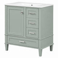 Bathroom Vanity With Sink, Soft Closing Door And Drawers - Light Green
