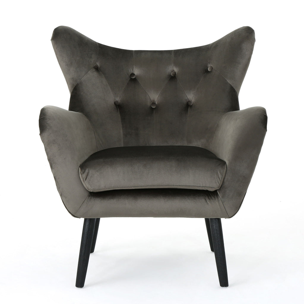 Alyssa - Mid Century Upholstered Arm Chair With Wingback Design