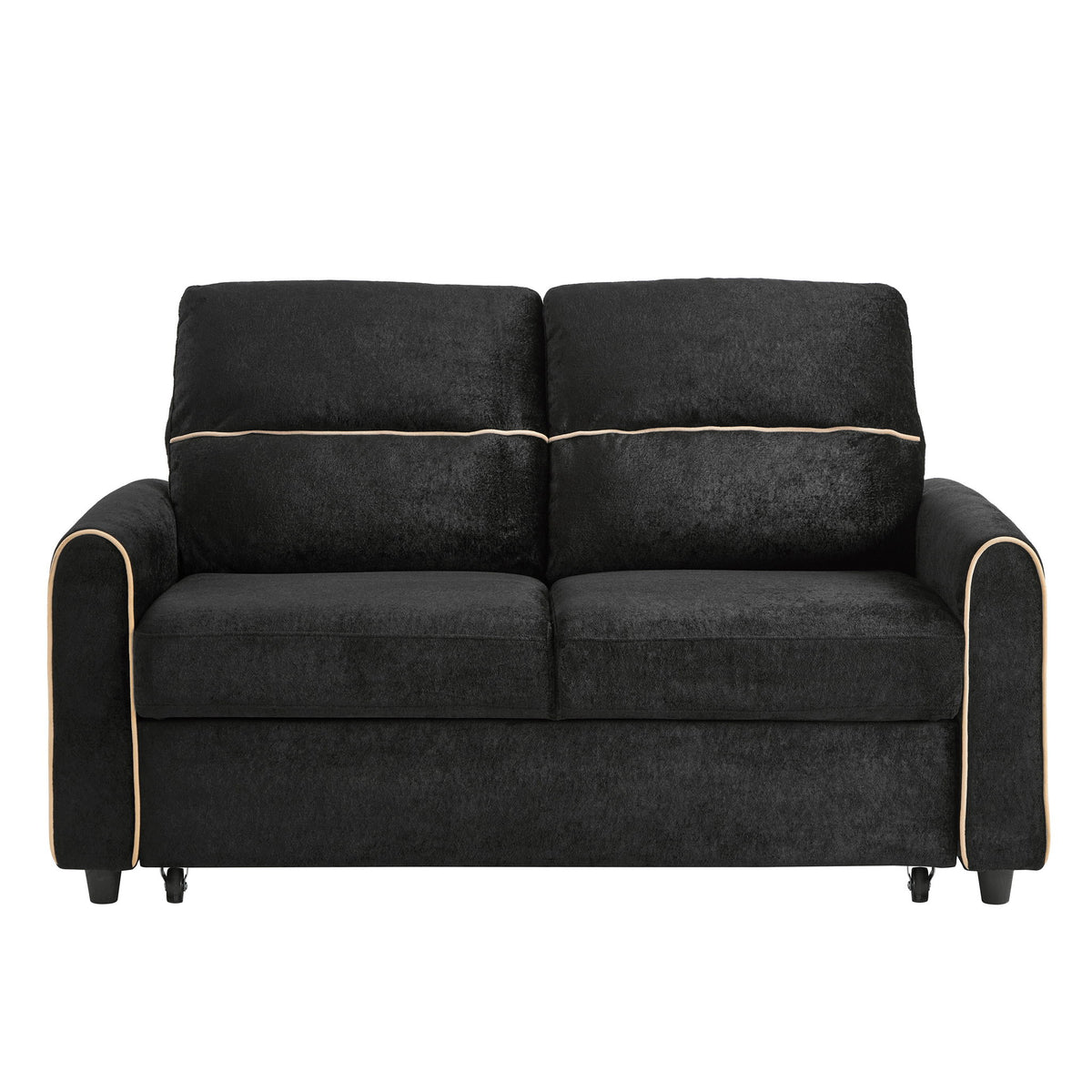 Pull Out Sofa Bed With Adjustable 3 Position Backrest, USB Charging Ports, Side Pockets