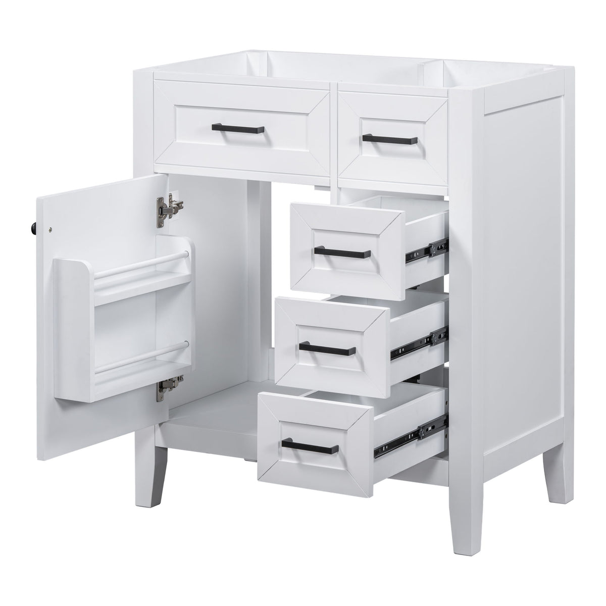 Modern Bathroom Vanity Base Only With Drawers, Freestanding Design