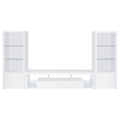 Lance - 3 Piece TV Entertainment Center With Shelves - Gloss White