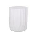 Outdoor End Table With Scallop Edge - Antique White