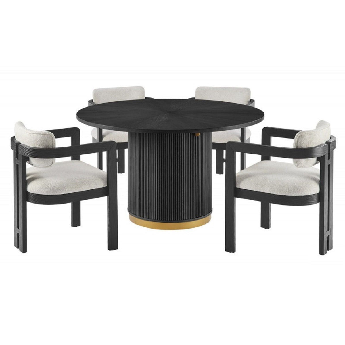 Upholstered Dining Armchair - Black