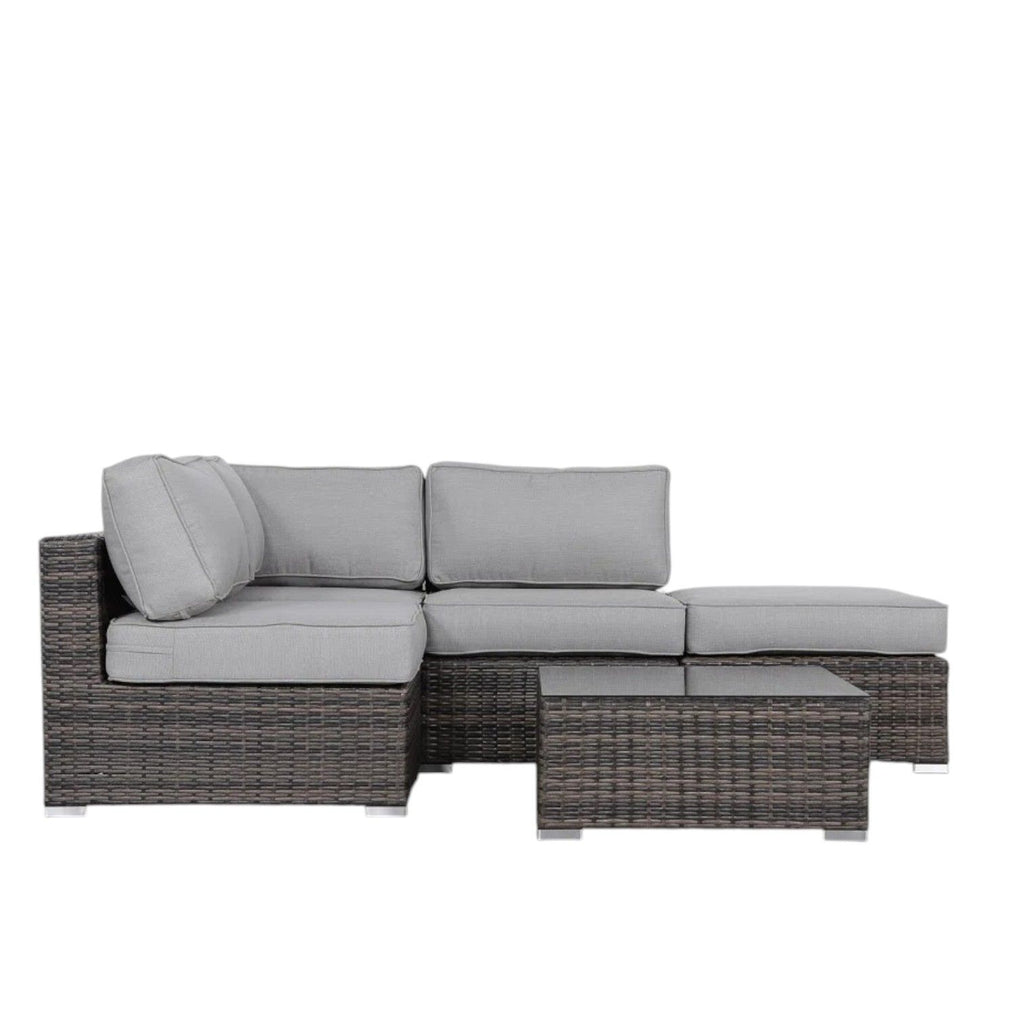 Seating Set With Cushions Handcrafted Wicker Design