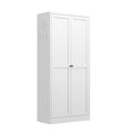 Metal Kitchen Pantry Cabinet With Adjustable Storage And 4 Heavy Duty Shelves - White