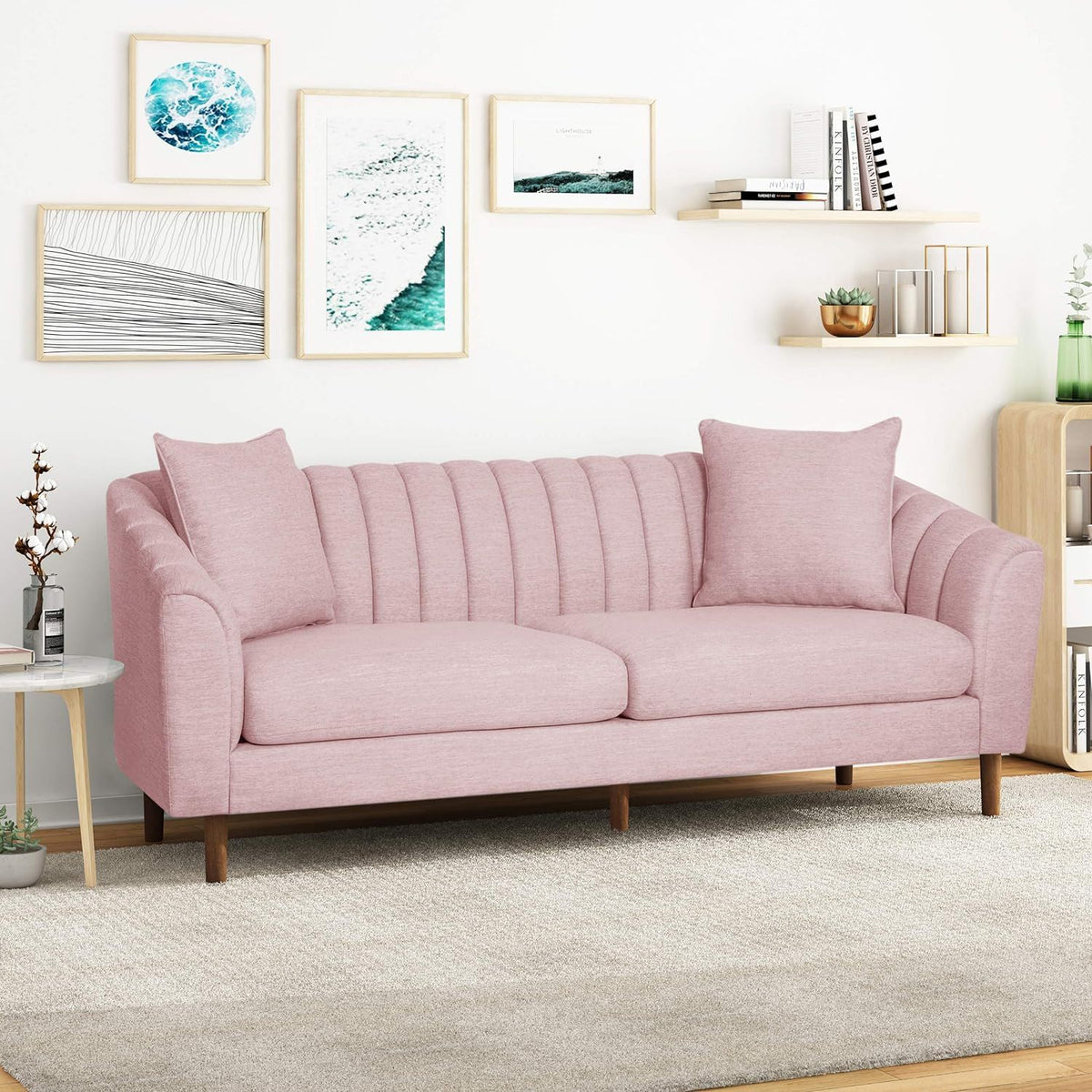 Contemporary 3 Seater Sofa With Accents