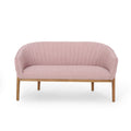 Mid Century Modern Loveseat With Channel Stitched Backrest