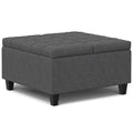 Harrison - Small Square Coffee Table Storage Ottoman - Gray