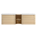 Wall Mounted Bathroom Vanity With Sink And Storage Shelves, Soft Close Doors