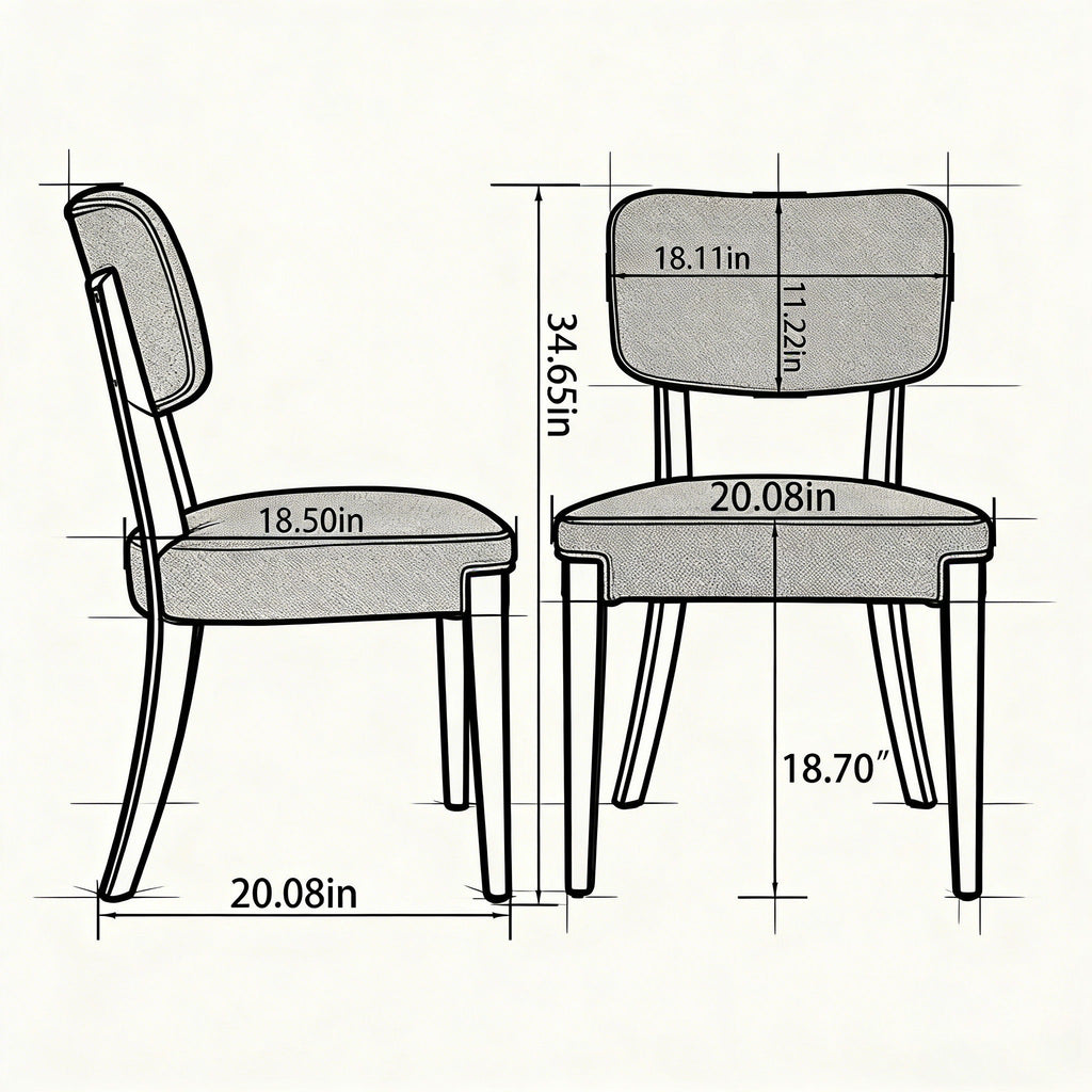 Contemporary Armless Dining Chairs (Set of 2)