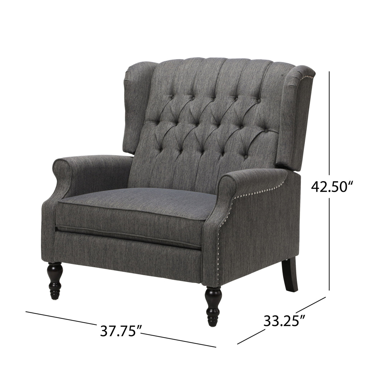Dunham - Contemporary Fabric Tufted Oversized Pushback Recliner