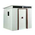 Outdoor Metal Storage Shed With Window - White