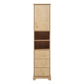 Tall Bathroom Cabinet With 1 Door, 3 Drawers, Open Storage - Wood
