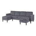 Sectional Set With Dual Chaises And Square Arms