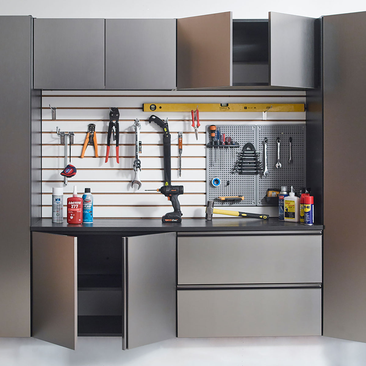 Nova Series - Door Wall Mounted Garage Cabinet, Soft Closing - Dark Gray