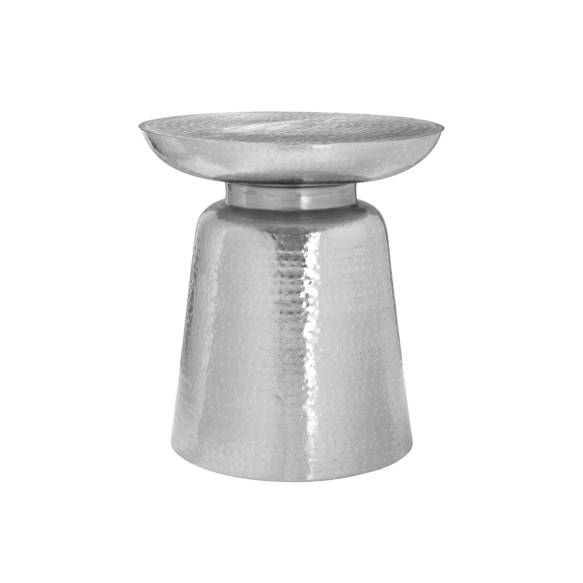 Drum Accent Side Table, Hammered Texture