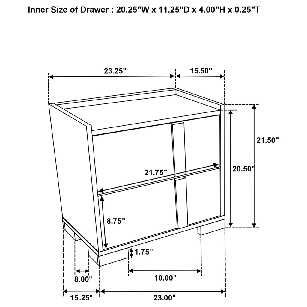Lincoln - 2 Drawer Nightstand - Natural