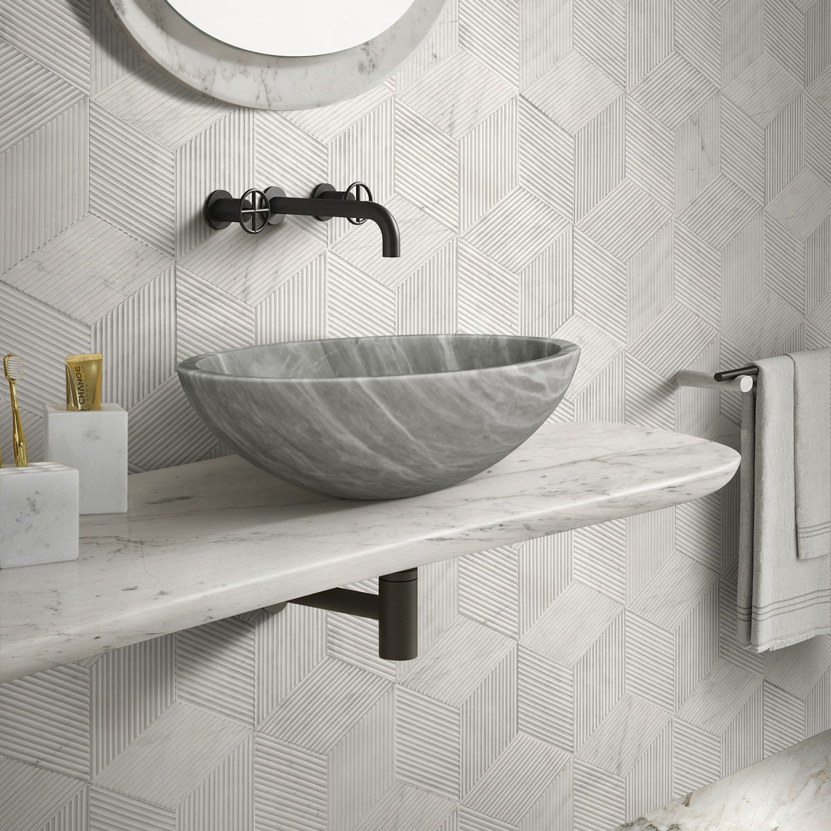 Bathroom Vessel Sink, Circular Design