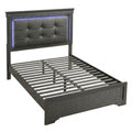 Bed With Square Button Tufting And LED Lights