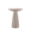 Fluted Pedestal Round Coffee Table - Beige / Yellow