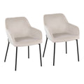Daniella - Contemporary Dining Chair (Set of 2) - Cream - Velvet