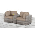 Wide Outdoor Loveseat With Frame And Cushions - Gray Mix