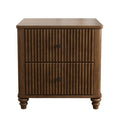 Fluted Nightstand With 3 Drawers