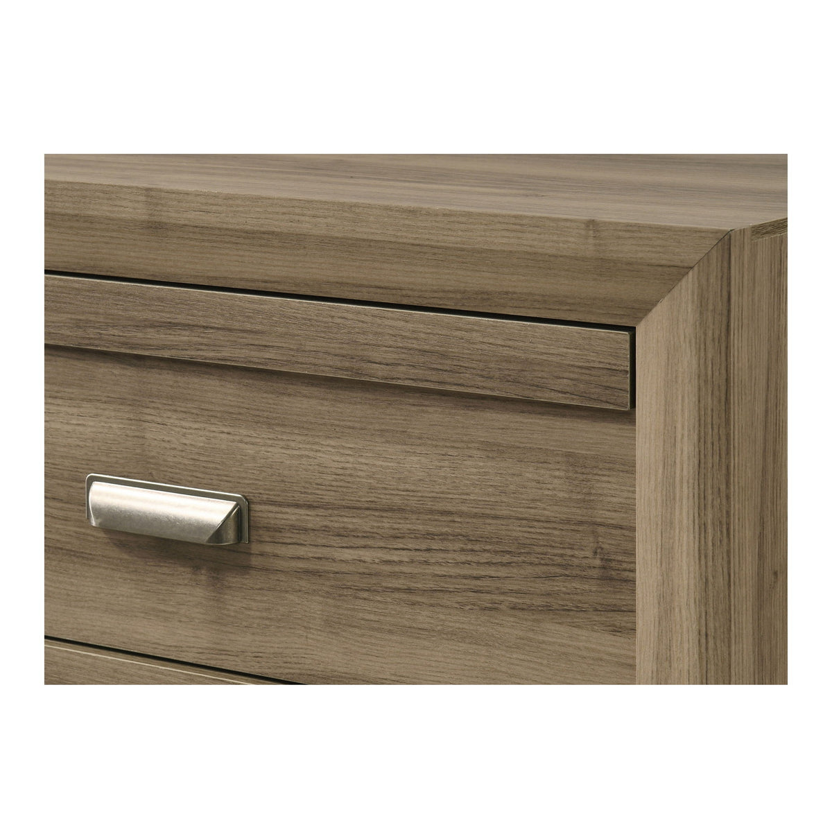 2 Drawer Nightstand With Pulls, Bedroom Furniture - Light Brown
