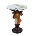 Deer Head Accent Table, Animal Statue For Living Room - Brown