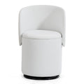 Barrel Chair With Built In Storage, 360° Swivel - Beige