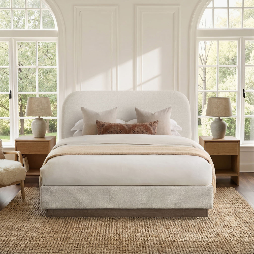 Linton - Upholstered Platform Bed With Curved Headboard