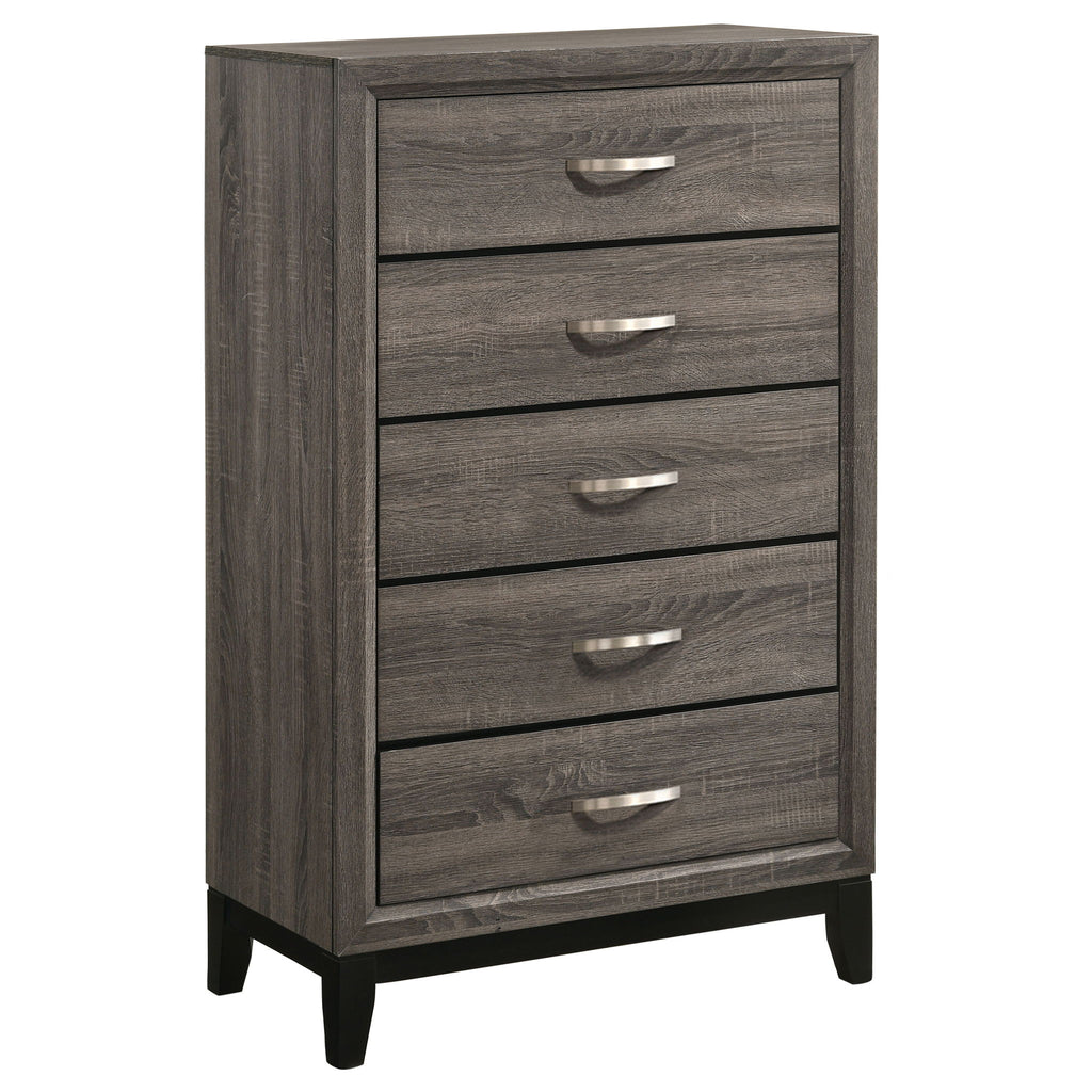 Gregory - 5 Drawer Chest - Smoke Gray