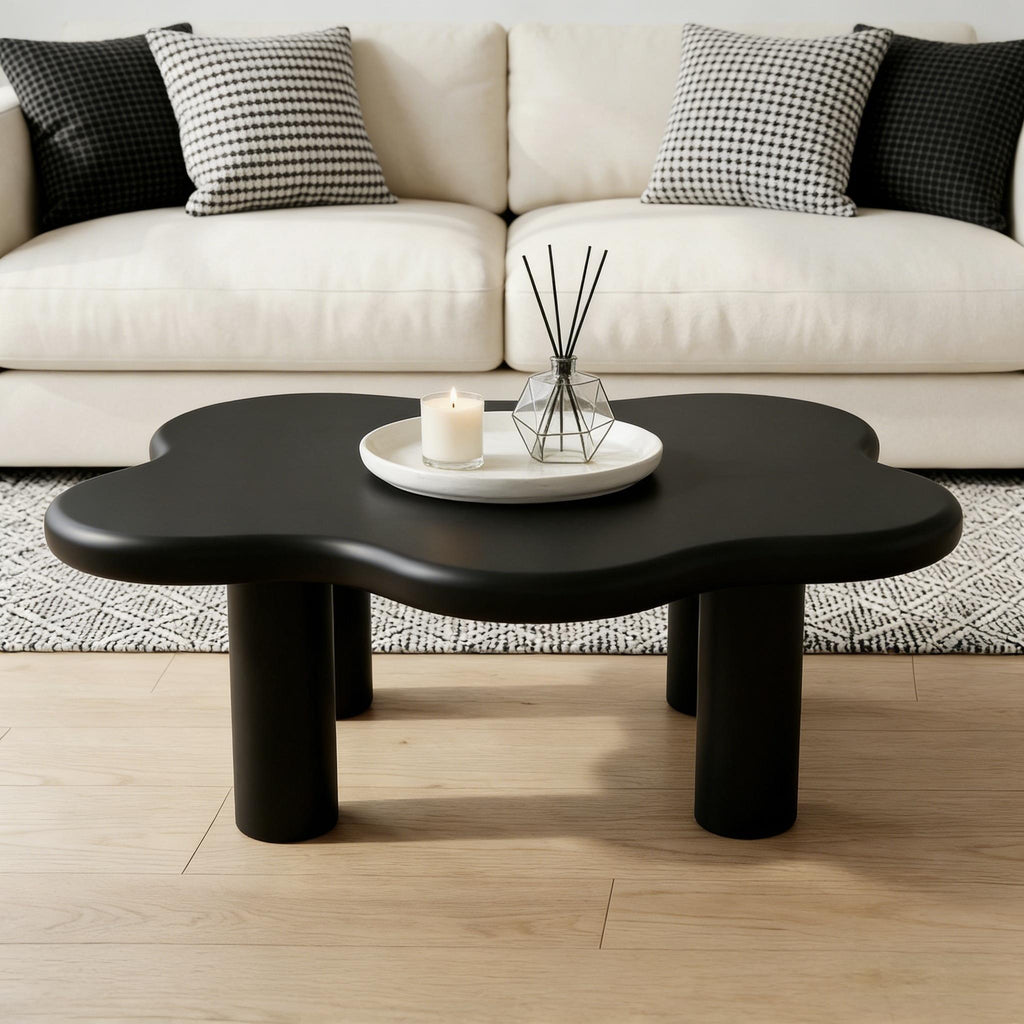 Cloud Shaped Coffee Table With 4 Round Legs